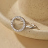 Bague Argentée Ajustable en Argent Sterling 925 – Design Rond Ouvert & Zircons Blancs | Écrin Offert "Amada" - Mara Bijoux