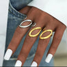 Bague Ovale Bicolore Doré & Argenté – Acier Inoxydable Ajustable "Caelia" - Mara Bijoux