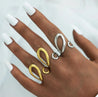 Bague Ovale Bicolore Doré & Argenté – Acier Inoxydable Ajustable "Caelia" - Mara Bijoux