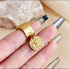 Bague Œil Protecteur – Acier Inoxydable Doré Martelé | Écrin Offert "Charme Oeil" Mara Bijoux