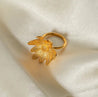 Bague Fleur en Acier Inoxydable Doré Élégance Florale Durable "Adriana" - Mara Bijoux