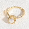 Bague Couronne Argentée – Perle Blanche & Strass "Caroline" - Mara Bijoux