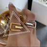 Bague Rectangle Dorée Ajustable – Design Original & Moderne | Plaqué Argent Doré | Écrin Offert "Abigail" - Mara Bijoux