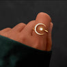 Bague Croissant de Lune & Étoile – Argent 925 Doré "Lua" - Mara Bijoux
