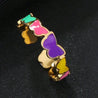 Bague Papillons Multicolores – Acier Inoxydable Doré Ajustable | Écrin Offert "Brenda" - Mara Bijoux