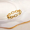 Bague Simple Géométrique Dorée – Ajustable | Écrin Offert "Rime" - Mara Bijoux
