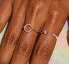 Bague Dorée Ajustable en Argent Sterling 925 – Rond Ouvert & Zircons Blancs | Écrin Offert "Amada Doré" - Mara Bijoux