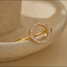 Bague Dorée Ajustable en Argent Sterling 925 – Rond Ouvert & Zircons Blancs | Écrin Offert "Amada Doré" - Mara Bijoux