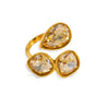 Bague Vintage – 3 Zircons Champagne | Acier Inoxydable  "Giulia" Mara Bijoux