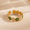 Bague Marguerites Vertes & Blanches – Acier Inoxydable  "Marguerite" Mara Bijoux