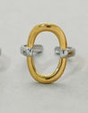 Bague Bicolore Ovale en Acier Inoxydable – Bijou Femme Élégant "Ovaline" - Mara Bijoux