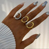 Bague Bicolore Ovale en Acier Inoxydable – Bijou Femme Élégant "Ovaline" - Mara Bijoux