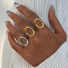 Bague Bicolore Ovale en Acier Inoxydable – Bijou Femme Élégant "Ovaline" - Mara Bijoux
