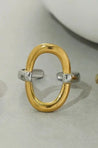 Bague Bicolore Ovale en Acier Inoxydable – Bijou Femme Élégant "Ovaline" - Mara Bijoux