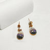 Boucles Goutte Dorée & Strass Violet – Écrin Offert "Gouttelette" - Mara Bijoux