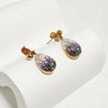 Boucles Goutte Dorée & Strass Violet – Écrin Offert "Gouttelette" - Mara Bijoux