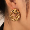 Boucles d’oreilles créoles entrelacées en acier "Margot" Mara Bijoux