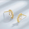 Boucles Argent Doré Zircon & Strass – Écrin Offert "Mira Doré" - Mara Bijoux