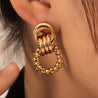 Boucles d’oreilles pendantes créoles épaisses en acier "Rome" Mara Bijoux
