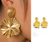 Boucles fleur dorée acier inox – Élégance inspirée haute couture "Lolita" Mara Bijoux