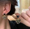 Boucles d’Oreilles Cœur & Strass Noirs – Tige Argent 925 | Écrin Offert "Madonna" - Mara Bijoux
