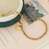 Bracelet Cœur Doré en Acier Inoxydable – Réglable avec Boule Coulissante, Bijou Élégant Femme avec Écrin Cadeau Offert "Silvia" - Mara Bijoux