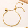 Bracelet Cœur Doré en Acier Inoxydable – Réglable avec Boule Coulissante, Bijou Élégant Femme avec Écrin Cadeau Offert "Silvia" - Mara Bijoux