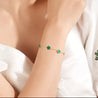 Bracelet Trèfles Verts Style Van Cleef en Acier Inoxydable Doré – Bijou Femme Chic avec Rallonge et Écrin Offert "Camélia Vert" - Mara Bijoux