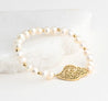 Bracelet Perles Nacrées et Breloque Cœur de Viana – Acier Inoxydable Doré, Bijou Traditionnel Portugais avec Écrin Cadeau "Viana Perle" - Mara Bijoux