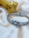 Bracelet Jonc Doré – 2 Gros & 2 Petits Zircons – Acier Inoxydable + Écrin Offert "Inès" - Mara Bijoux