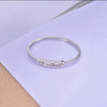 Bracelet Jonc Argenté Inspiration Messika – Zircons Mobiles & Strass – Acier Inoxydable + Écrin Offert "Kassy" - Mara Bijoux