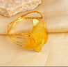 Bracelet Jonc Doré Feuille Hawaïenne – Acier Inoxydable | Écrin Offert "Sarah" Mara Bijoux