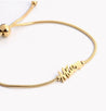 Bracelet Doré Mãe – Acier Inoxydable Réglable avec Petit Cœur | Cadeau Maman | Écrin Offert "Tahiti" - Mara Bijoux