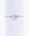 Bracelet Argenté Mãe – Acier Inoxydable Réglable avec Cœur Nacré & Strass | Cadeau Maman | Écrin Offert "Mae coeur nacré Argenté" - Mara Bijoux