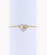 Bracelet Doré Mãe – Acier Inoxydable Réglable avec Coeur Nacré & Strass | Cadeau Maman | Écrin Offert "Mae coeur nacré" - Mara Bijoux