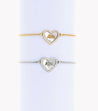 Bracelet Argenté Mãe – Acier Inoxydable Réglable avec Cœur Nacré & Strass | Cadeau Maman | Écrin Offert "Mae coeur nacré Argenté" - Mara Bijoux