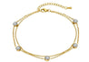 Chaîne de Cheville Dorée – Double Rang & Strass Blancs "Katalina" - Mara Bijoux