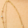 Chaîne de Cheville Dorée – Double, Lotus Rose & Strass Blancs "Lotus Rose" - Mara Bijoux
