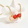 Chaîne de Cheville Dorée – Cœurs & Perles Rouges "Lovely" - Mara Bijoux