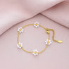 Chaîne de Cheville Acier Inoxydable Marguerites + Écrin "Marguerite" - Mara Bijoux