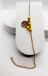 Chaîne de Cheville Dorée – Perles Jaunes & Arbre de Vie "Malia" - Mara Bijoux