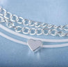 Chaîne de Cheville Double – Argentée & Cordon Blanc "Milla" - Mara Bijoux
