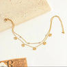 Chaîne de Cheville Double Dorée – Œil Protecteur & Strass Losange | Acier Inoxydable " Osana" - Mara Bijoux