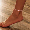 Chaîne de Cheville Fille Rose – Cœur Argent 925 & Strass Blanc "Délia" - Mara Bijoux