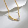 Collier Cœur Doré en Acier Inoxydable avec Strass + Écrin Offert "Alix" - Mara Bijoux