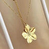 Collier Fleur Dorée Grande Taille – Acier Inoxydable & Écrin Offert "Flora" - Mara Bijoux