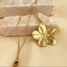 Collier Fleur Dorée Grande Taille – Acier Inoxydable & Écrin Offert "Flora" - Mara Bijoux