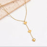 Collier Doré Trois Cœurs en Acier Inoxydable – Bijou Femme Élégant 40+5 cm avec Écrin Cadeau Offert "Glamour" - Mara Bijoux