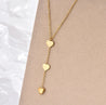 Collier Doré Trois Cœurs en Acier Inoxydable – Bijou Femme Élégant 40+5 cm avec Écrin Cadeau Offert "Glamour" - Mara Bijoux