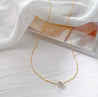 Collier Doré avec Zircon Blanc – Acier Inoxydable + Écrin "Juliette" - Mara Bijoux